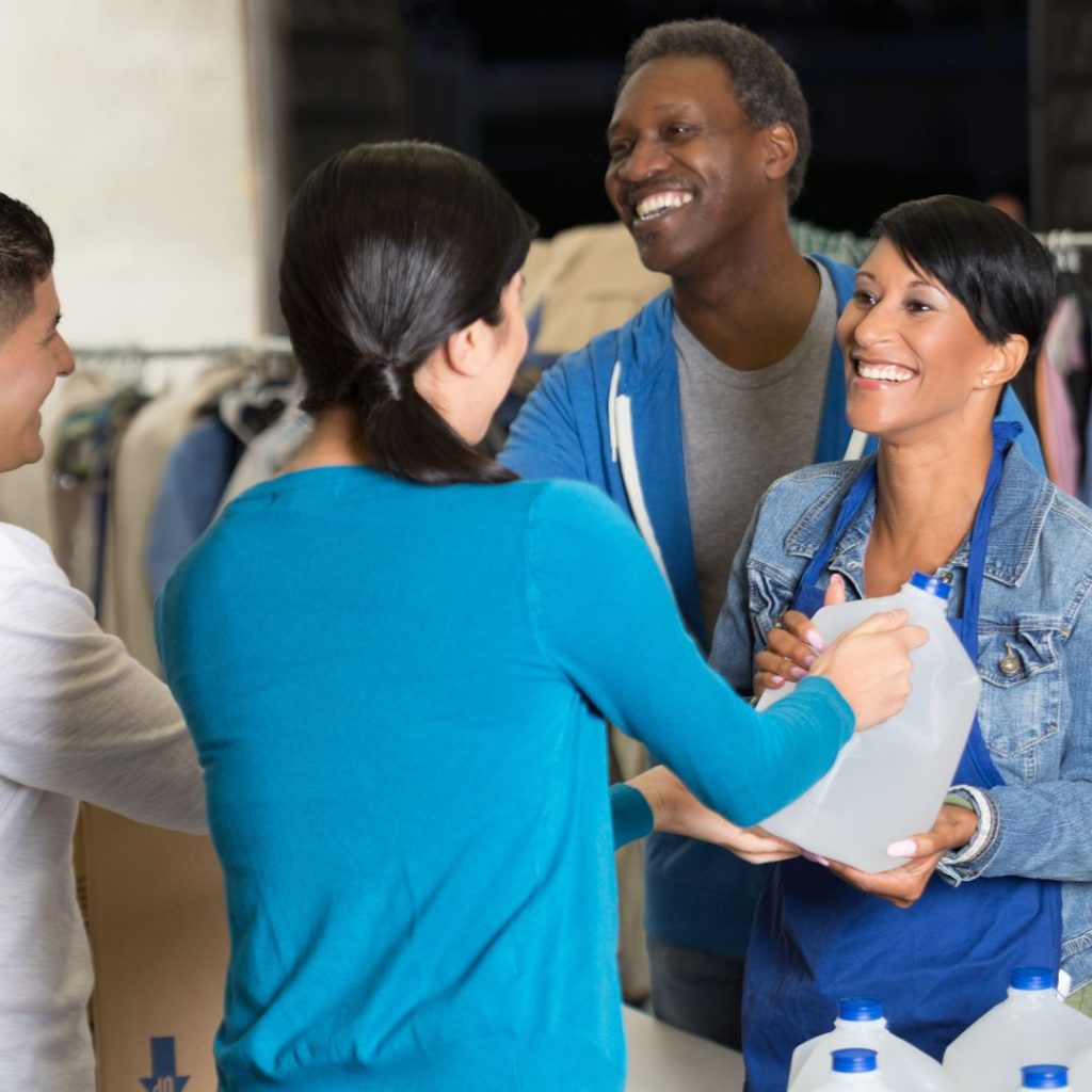 Humanitarian aid workers in air cargo